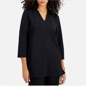 Alfani Black Polka Dot Tunic Large